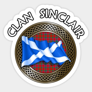 Clan Sinclair Crest & Tartan Knot Sticker